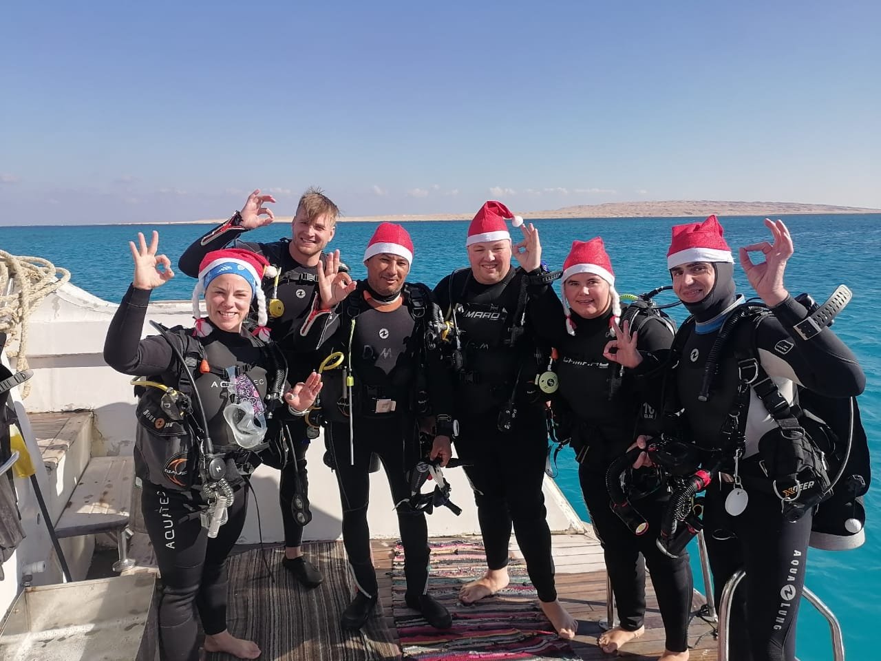 Diamond Red Sea Diving In Hurghada Team Celebrating Christmas!